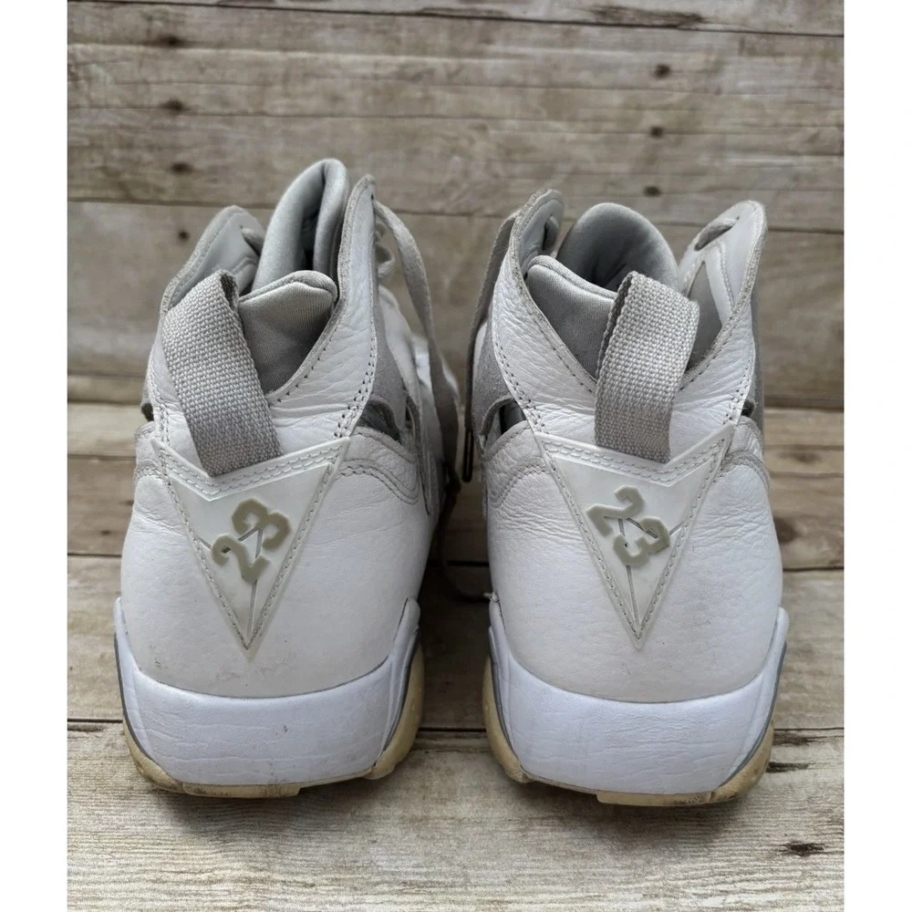 NIKE AIR JORDAN 7‎ RETRO WHITE-METALLIC SILVER SZ 12 (304775-120]